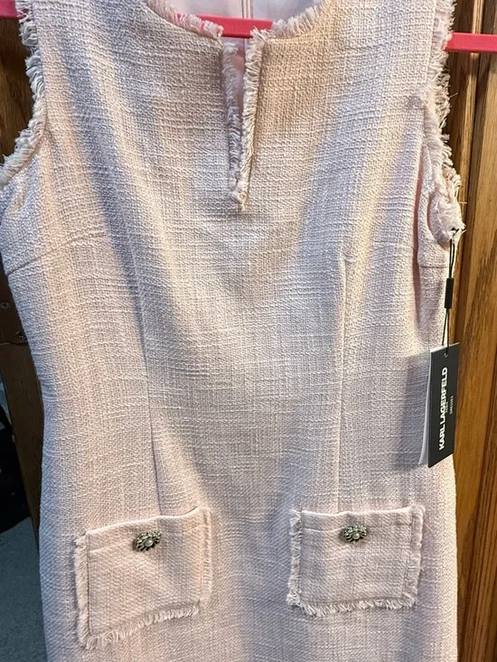 Karl Lagerfeld Pink Tweed Dress - Picture 2 of 6